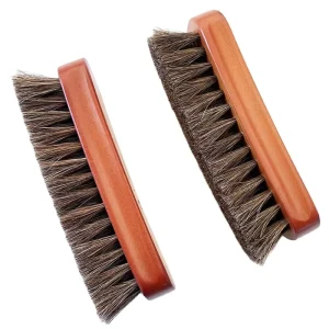 Horsehair Shoe Brush Horsehair Brush for Cleaning Polishing and Buffing Leather Shoes Shoe Shine Brush with Soft Bristles