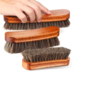 Horsehair Shoe Brush Polish Brush Shoe Cleaning Brush Gentle and Effective Shoe Cleaning Tool