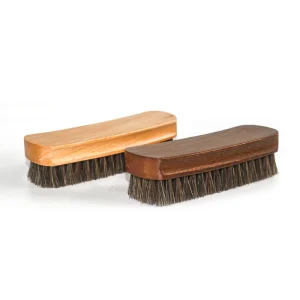 Horsehair Shoe Polish Brush Set Wood Handle Leather Boot Cleaner Boots Cleaner Brush