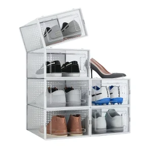 Household Foldable Transparent Sneaker Storage Organizer Boxes For Bathroom and Kitchen Space Saving