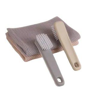 Household Multifunctional Plastic Laundry Shoe Cleaning Brush with Extended Long Handle Non-Shedding Hard Soft Bristles