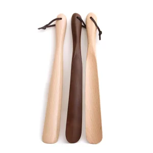 Household Wooden Shoe Lifter Solid Wood Long Handle Shoe Puller Black Walnut Beech Wood Shoe Horn