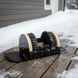 Industrial Boot Scrubber Cleaner Wood Frame Nylon Heavy Duty Durable Hands Free Shoe Cleaning Brush for Mud Dirt Snow Custom