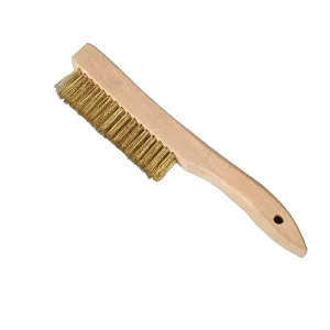 Industrial DIY Brass Bristles 4 X 16 Rows 10″ Hardwood Shoe Handle Scratch Brush