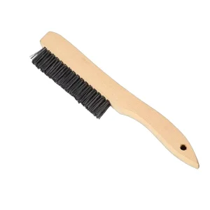 Industrial DIY Grade Heavy Duty Wire Brush Carbon Steel Bristles 4×16 Rows Hardwood Handle OEM Customizable Shoe Scratch Brush