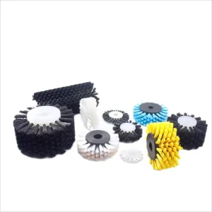 Industrial PP Cylinder Roller Brush Module Segment Rotary Cleaning Conveyor Belt Food Grade Fruit Washing Machine Plastic Handle