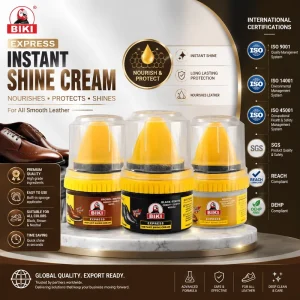 Instant Shine Shoe Polish Cream 50ml Leather Care Kit with Sponge Portable Shoe Wax for Black Brown Shoes