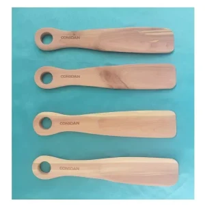 LM SH903 Custom 23cm Long Cedar Wooden Shoe Horn Shoe Spoon with logo