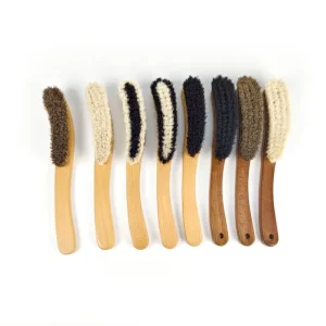 LOGO Custom Eco-Friendly Squeegee Style Coat & Hat Cleaning Beech Wood Handle Shoe Brush Household Dust Removal Tool