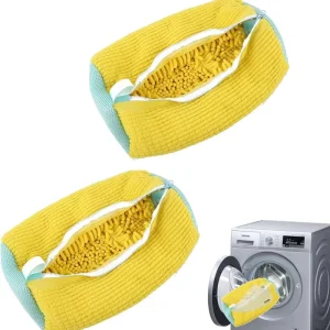 Latest Design Lazy Fluffy Durable Portable Reusable Zipper Shoe Washing Bag for Washing Machine