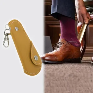 Lazy Shoes Lifter Keychain Stainless Steel Seniors Portable Shoe Horn Compact Travel Tool for Effortless Footwear Assistance