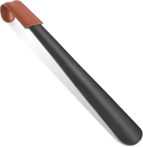 Leather Cap Long Handle Metal Stainless Steel Shoe Helper Horn