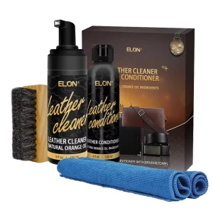 Leather Care Kit Cleaner and Conditioner Set for Furniture Car Interiors Clothing Shoes Boots Bags
