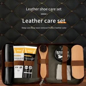 Leather Care Kit Shoe Polish Set Leather Cleaner and Conditioner Use on Leather Apparel Shoes Boots Bags