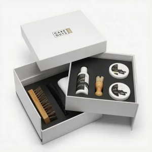 Leather Shoe Maintenance Kit with Polish Lotion Brushes Cloth and Shoe Horn