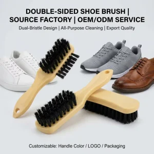 Leather Shoe Maintenance Plastic Belt Handle Horse Hair Brush Polishing Care Soft Hair Multifunctional Hanging Loop