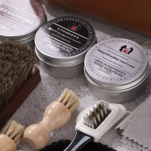 Leather Shoes Shoe Polish Brush 20 Piece Genuine Leather Shoehorn Maintenance Oil Cleaning Anti Fouling Shoe Care Tool Set