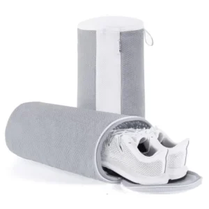 Lightweight Gray Sneaker Tennis Laundry Mesh Bag Reusable All-Shoes Washer Dryer Plush Fibers Polyester for Shoe Cleaning