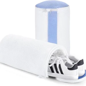 Lightweight Gray Sneaker Tennis Laundry Mesh Bag Reusable All Shoes Washer Dryer Plush Fibers Polyester for Shoe Cleaning
