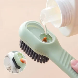 Liquid Added Shoe Brush Press Out Cleaning Tool for Washing Shoes Built in Soap Dispenser Perfect Press Type Household Tool