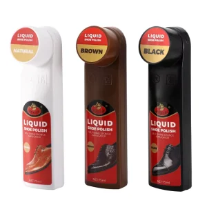 Liquid Shoe Polish Soft Brush Sponge for Stain Removal Anti Mildew Nourish Quick Easy Shine Protection Black Women’s 75ml