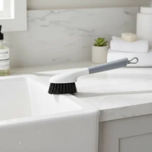 Long Handle Eco Friendly PP & PET Shoe Cleaning Brush with Thick Stiff Bristles for Shoes Clothes Bathroom Household Surfaces
