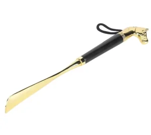 Long Handled Shoe Horn Beech Horse Head Shoe Lifter Shoe Horns for Men Black 32CM Horse Head Shoehorn