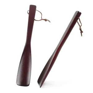 Long Luxury Shoehorn with Custom Logo Red Wood Shoe Horn Easy Slip On Design