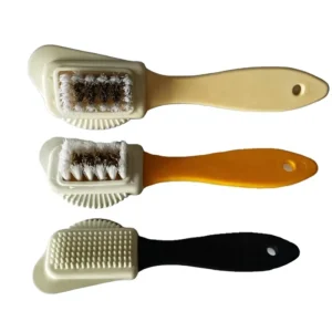 Long Plastic Handle Shoe Cleaning Brush Soft Natural TPR Crepe Brush for Snow Boots Suede Nubuck Leather Care Shoe Brushes
