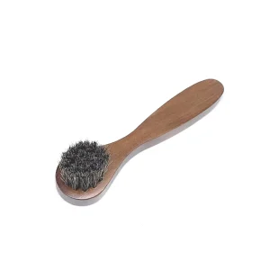 Long Wooden Handle Round Head Shoe Brush Schima Shoe Polish Brush