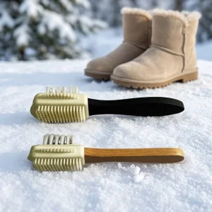 Long Wooden Handle Shoe Cleaning Brush Soft TPR Crepe Brush for Snow Boots Suede Nubuck Leather Shoes Care