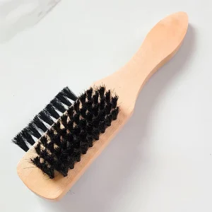 Lotus Wood Shoe Brush with 18cm Black PP Bristles Three Sided Cleaner Eco Friendly Polish Tool for Cleaning Brushes