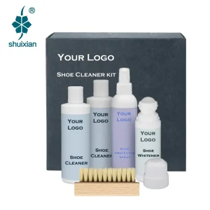 Low MOQ Sneaker Cleaning Kit with Shoe Cleaner Solution Protector Spray and White Touch Up in Customized Box