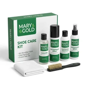 MARY GOLD Eco Friendly Premium 6 in 1 Shoe Care Kit Complete Cleaning Waterproofing Whitening System 50% 80% Active Ingredients
