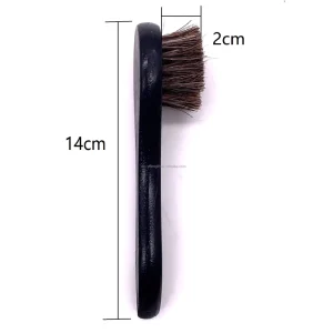 Manufacturers Direct Multifunctional Black Shoe Brush With Natural Horse Hair Wooden Handle 2cm Bristles For Polishing Cleaning