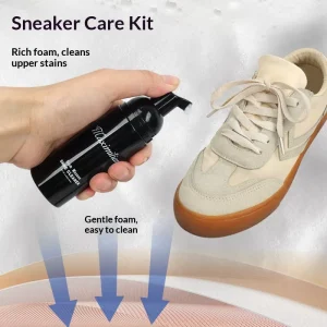 Maximilian Small White Foam Unisex Shoe Cleaner Set with Care Decontamination for Sports Shoes Tin Case Packaging