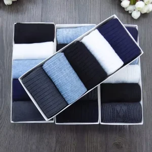 Men Bamboo Fiber Crew Socks Dress Business Anti Bacterial Deodorant Breathable Anti Slip Spring 5 Pairs