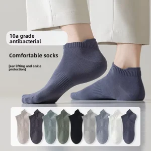 Men Socks Cotton Summer Men Solid Cotton Ankle Socks Breathable Antibacterial Deodorant Sweat Absorb Socks