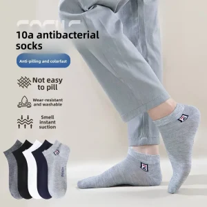 Men’s Ankle Socks Spring Summer Antibacterial Deodorant Sweat Absorbent Breathable Anti Friction Fashion Joker Sports ODM