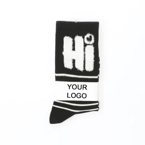 Men’s Casual Daily Comfortable Cotton Spandex Crew Socks Quick Dry Breathable Deodorant Summer Sports Letter Digital Printed