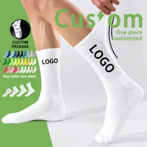 Men’s Crew Sports Socks Cotton Bamboo Fiber Basketball Knitted Body Anti Bacterial Quick Dry Breathable Autumn Trendy Deodorant