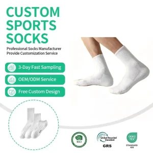 Men’s Nylon Cotton Sports Socks Long Cushioning Sweat Absorbent Anti Bacterial Deodorant Anti Friction Bottom for Autumn Sports