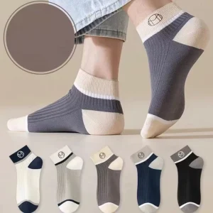 Men’s Spring and Summer Thin Breathable Versatile Deodorant Sweat absorbent Men’s Sports Shallow Mouth Socks