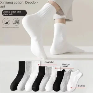 Men’s Summer Thick Sports Socks Anti Slip Antibacterial Deodorant Sweat Absorbing Combed Cotton Long Tube