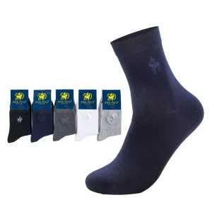 Men’s Sweat Absorbent Breathable Deodorant Casual Combed Cotton Crew Solid Socks Body Bottom Design for Autumn Winter