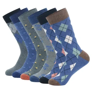 Men’s Thick High Waist Striped Casual Cotton Socks Large Size Personalized Trendy Sweat Absorbent Deodorant Autumn Winter