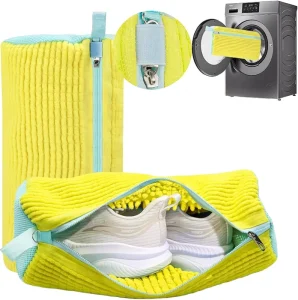 Mesh Laundry Bag for Shoes Sneakers Extra Large Chenille Wash Shoe Bag for Full 360 Degree Cleaning