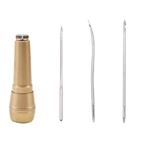 Metal Leather Shoes Canvas Tent Sewing Tool Kit Copper Handle Stitcher Taper Craft Needle Shoe Repair Awl