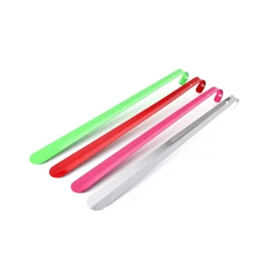 Metal Plating Leather Strap Stainless Steel Shoe Horn With Red Coating