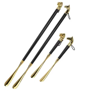 Metal Shoehorn Wear Shoe Helper Horse Headed Stainless Steel Shoe Spoon Luxury Short Long Shoe Horn